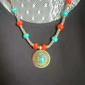 Silver and turquoise necklace from India